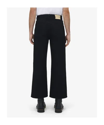 Alexander Mcqueen Men's Cropped Denim Jeans In Black In Black