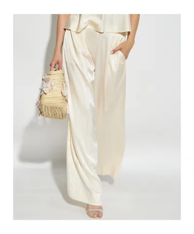 Forte Forte Elastic Waist Casual Pants In White