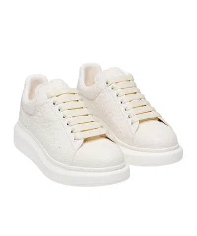 Alexander Mcqueen Leather Oversized Sneakers In Neutral
