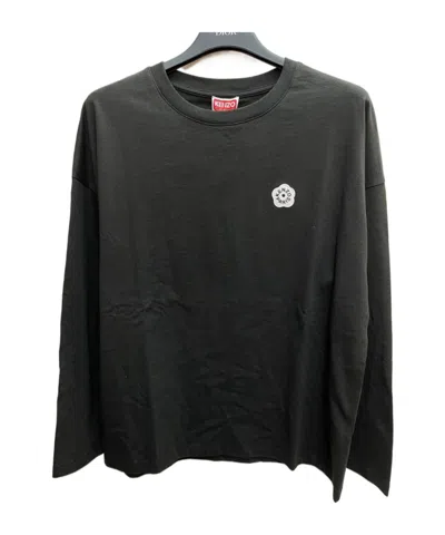 Kenzo Crew Neck Graphic Print Long Sleeves T-shirt In Black