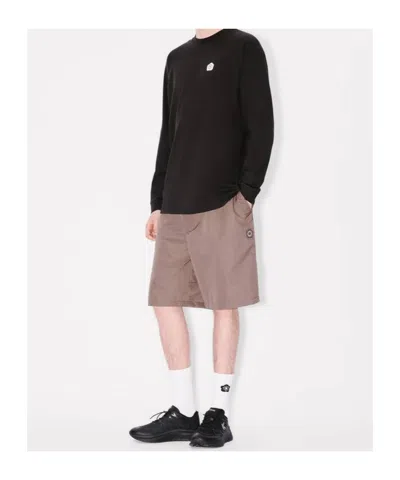 Kenzo 'boke Flower 2.0' Shorts In Technical Cotton In Brown