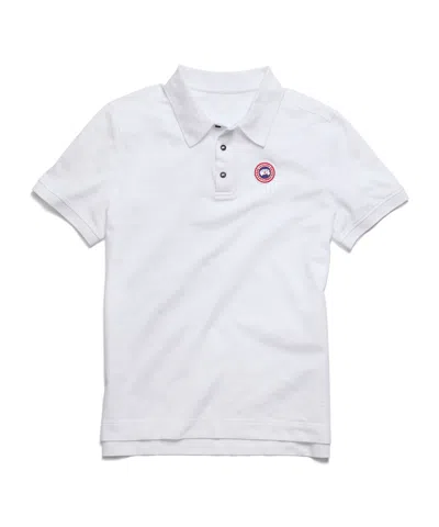 Canada Goose White Short-sleeve Polo Shirt With Traditional Collar In White