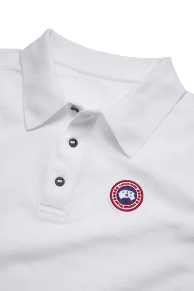 Canada Goose White Short-sleeve Polo Shirt With Traditional Collar In White