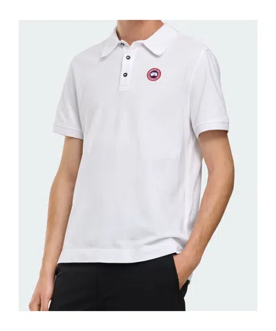 Canada Goose White Short-sleeve Polo Shirt With Traditional Collar In White