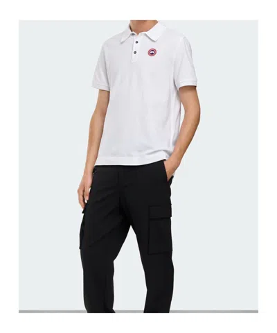 Canada Goose White Short-sleeve Polo Shirt With Traditional Collar In White