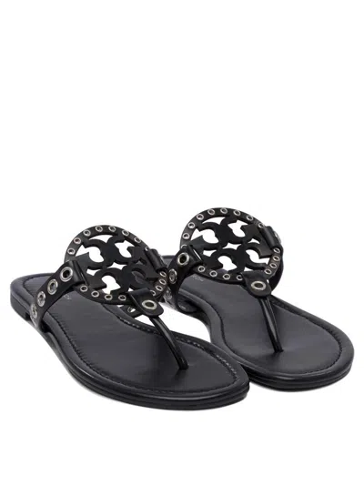 Tory Burch Miller Eyelet T-strap Flat Sandals