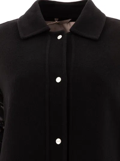 Herno Wool Down Coat Coats Black In Black