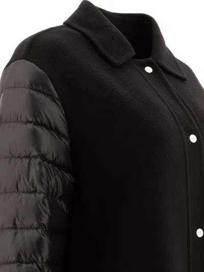 Herno Wool Down Coat Coats Black In Black