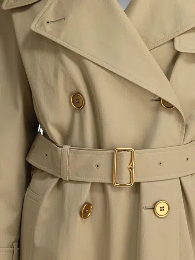 Burberry Double-breasted Trench Coat In Nude