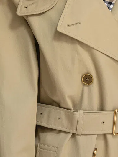 Burberry Double-breasted Trench Coat In Nude