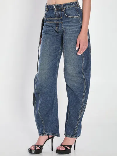 Jean Paul Gaultier Strap Jeans In Denim