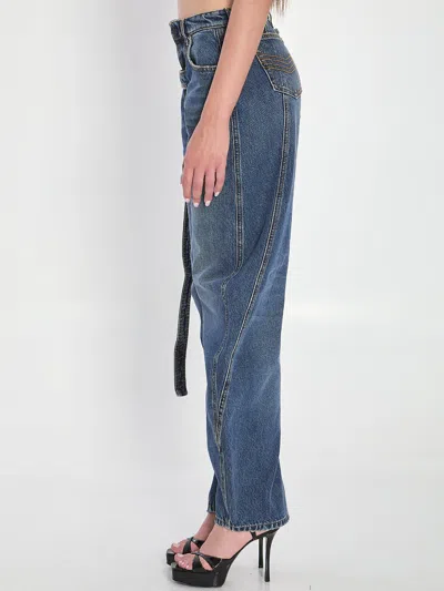 Jean Paul Gaultier Strap Jeans In Denim
