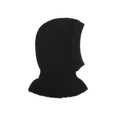 Lemaire Hood Hat Balaclava Design Knitted Ribbed In Black