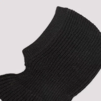 Lemaire Hood Hat Balaclava Design Knitted Ribbed In Black