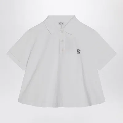 Loewe Women Cotton Trapeze Polo Shirt In White