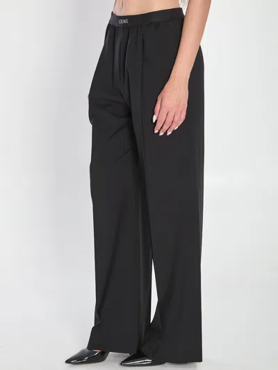 Loewe Elastic Waist Casual Pants In Black