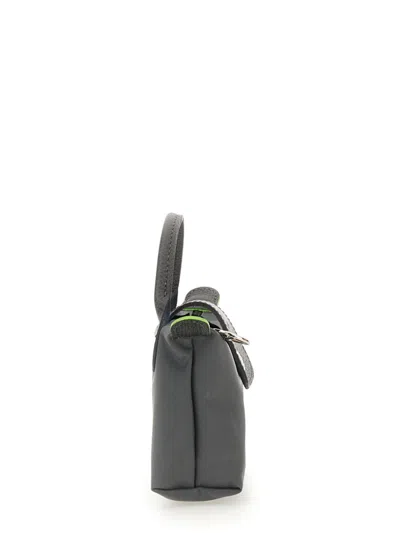 Longchamp Le Pliage Green Graphite Coloured Clutch Bag