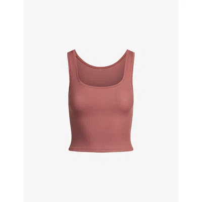 Skims Womens Ribbed Scoop-neck Cotton-jersey Tank Top Redwood Xs
