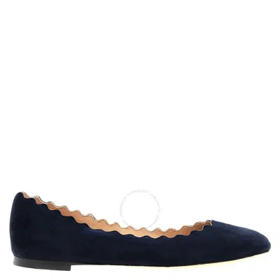 Chloé Chloe Lauren Scalloped Suede Ballet Flats