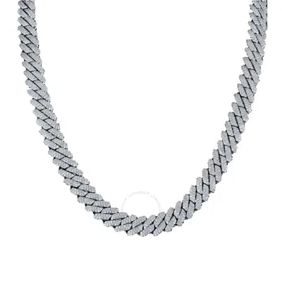 Maulijewels 35.00ctw 12mm Unisex Moissanite Miami Cuban Link Chain Necklace