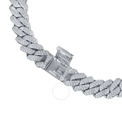 Maulijewels 35.00ctw 12mm Unisex Moissanite Miami Cuban Link Chain Necklace