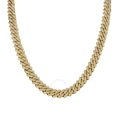 Maulijewels 35.00ctw 12mm Unisex Moissanite Miami Cuban Link Chain Necklace