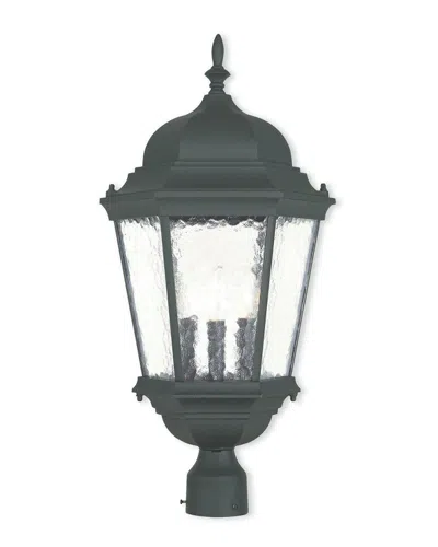 Livex Lighting Livex Hamilton 3-light Tbk Outdoor Post Lantern In Gray
