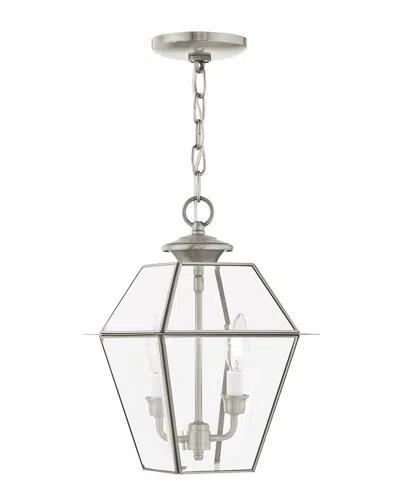Livex Lighting Livex Westover 2-light Bn Outdoor Chain-hang Lantern In Gray