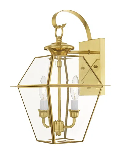 Livex Lighting Livex Westover 2-light Pb Outdoor Wall Lantern In Gold