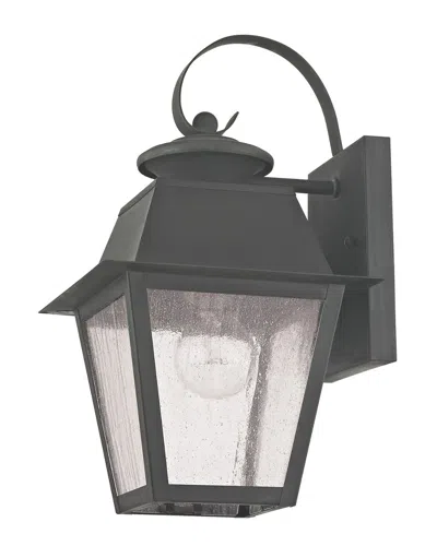 Livex Lighting Livex Mansfield 1-light Charcoal Outdoor Wall Lantern In Gray