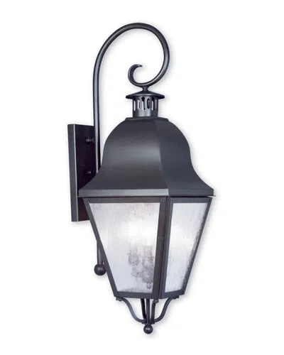 Livex Lighting Livex Amwell 3-light Bronze Outdoor Wall Lantern In Black