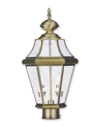 Livex Lighting Livex Georgetown 2-light Ab Outdoor Post Lantern