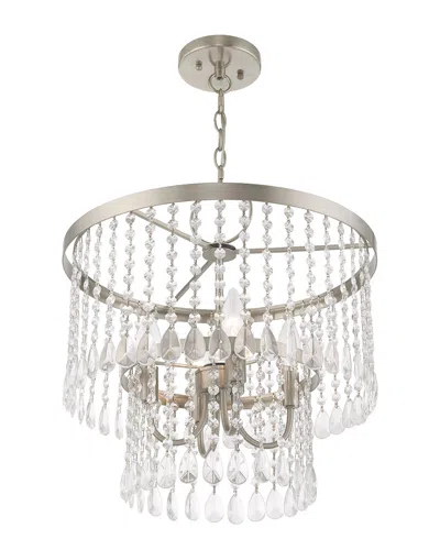 Livex Lighting Livex Elizabeth 4 Lt Brushed Nickel Pendant Chandelier In Metallic