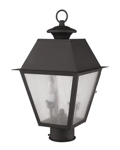 Livex Lighting Livex Mansfield 2-light Bronze Outdoor Post Lantern In Black