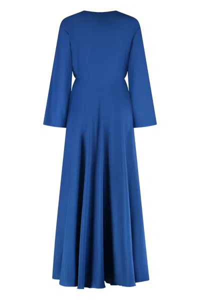 Marinella Piccinno Long Silk Jumpsuit In Blue