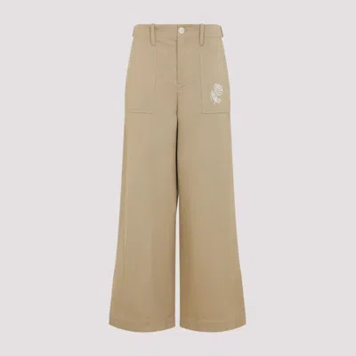 Marni Rose Embroidered Cotton Gabardine Pants