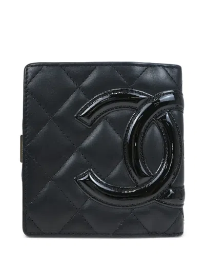Pre-owned Chanel 2006 Cambon Logo Wallet In Black