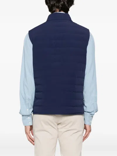 Brunello Cucinelli Down Vest In Blue