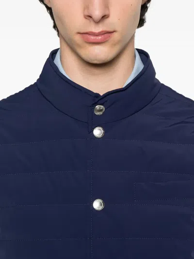 Brunello Cucinelli Down Vest In Blue