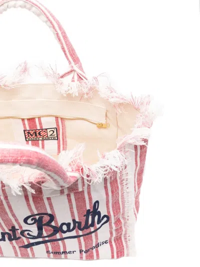 Mc2 Saint Barth Vanity Striped Frayed Tote Bag