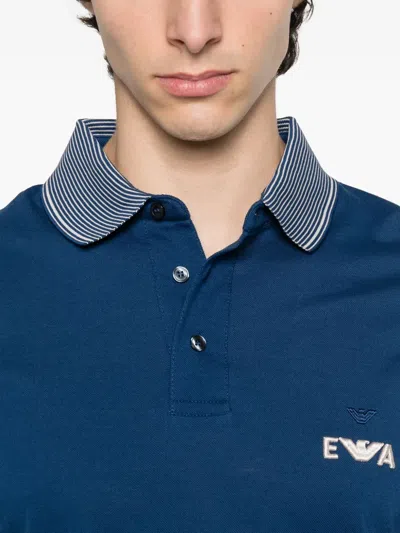 Emporio Armani Cotton Sweaters In Blue