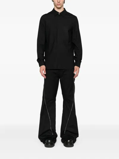 Rick Owens Zip-detail Flared Trousers In Black