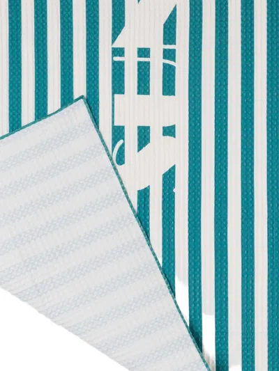 Sunnei Striped Central-logo Beach Towel In Multi