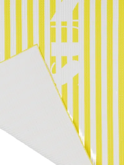 Sunnei Striped Waffle-weave Towel In Yellow