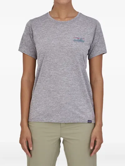 Patagonia Mountain-print T-shirt In Gray