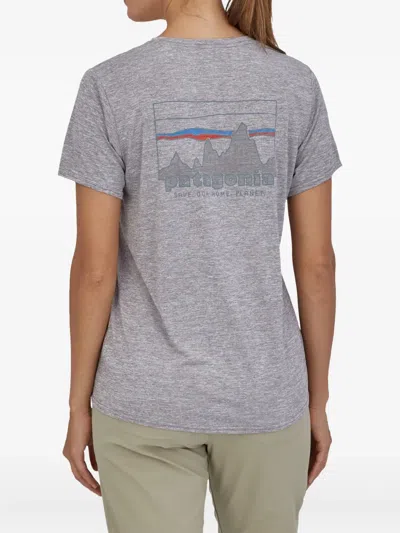Patagonia Mountain-print T-shirt In Gray