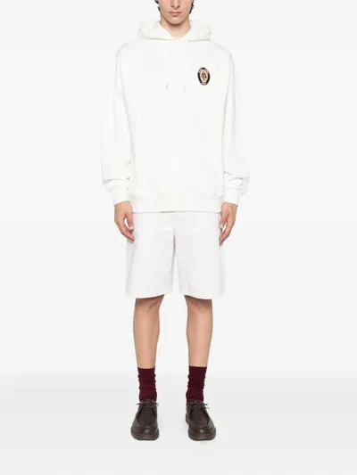 Drôle De Monsieur Le Groom Embroidered Logo Hoodie In White