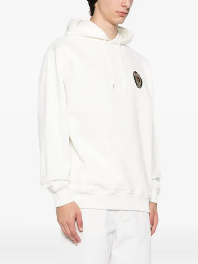 Drôle De Monsieur Le Groom Embroidered Logo Hoodie In White