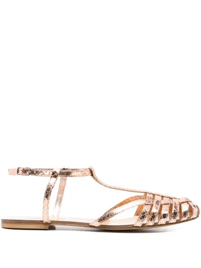 Anna F 512 Metallic Leather T-bar Sandals