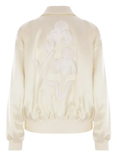 Jil Sander Floral-embroidered Bomber Jacket